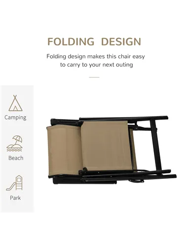 Outdoor Set of 2 Outdoor Sun Lounger 10-Position Adjustable Texteline Folding Reclining Chairs with Footrest for Patio Garden, B