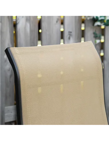 Outdoor Set of 2 Outdoor Sun Lounger 10-Position Adjustable Texteline Folding Reclining Chairs with Footrest for Patio Garden, B