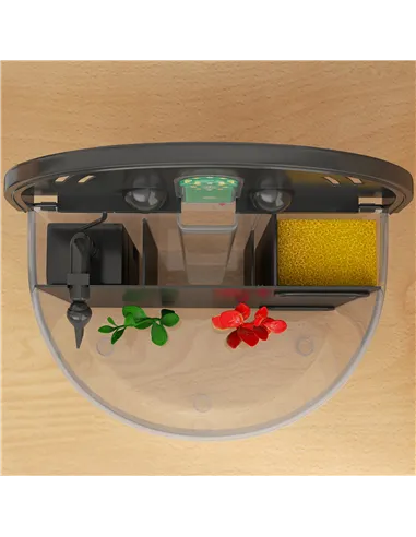 PawHut 3L Small Fish Tank with Filter System, LED Light, Small Fish Tank for Betta, Goldfish, Shrimp, Black