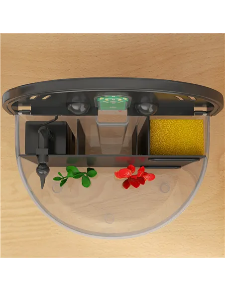 PawHut 3L Small Fish Tank with Filter System, LED Light, Small Fish Tank for Betta, Goldfish, Shrimp, Black