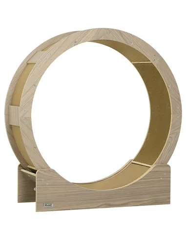 PawHut Cat Wheel with Brake, Scratching Pads - Walnut Brown