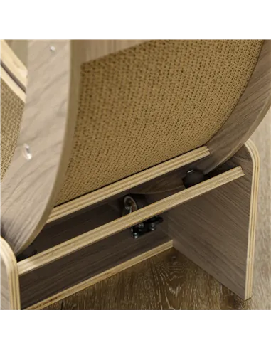 PawHut Cat Wheel with Brake, Scratching Pads - Walnut Brown