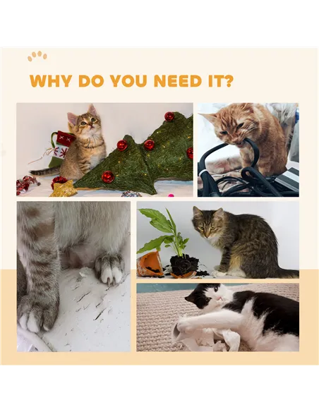 PawHut Cat Wheel with Brake, Scratching Pads - Grey