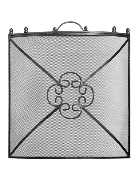 Hill Interiors Mesh Fireguard in Antique Pewter Effect Finish 11425