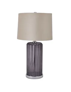Hill Interiors Alberta Metallic Glass Lamp With Velvet Shade 22071