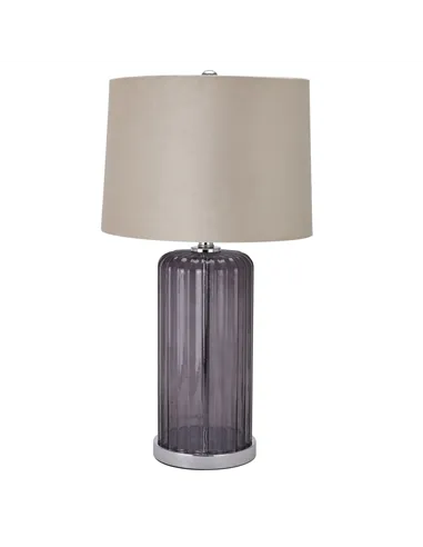 Hill Interiors Alberta Metallic Glass Lamp With Velvet Shade 22071
