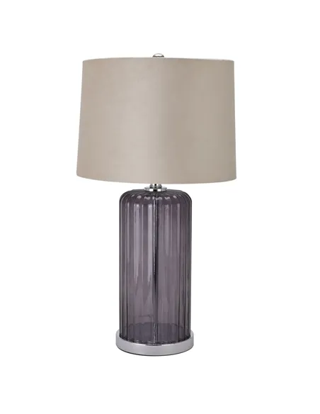 Hill Interiors Alberta Metallic Glass Lamp With Velvet Shade 22071
