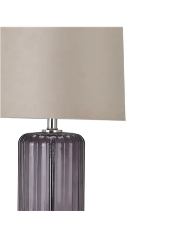Hill Interiors Alberta Metallic Glass Lamp With Velvet Shade 22071