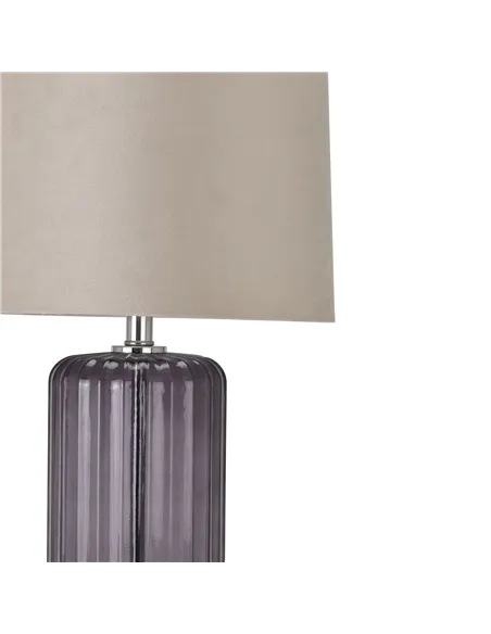 Hill Interiors Alberta Metallic Glass Lamp With Velvet Shade 22071