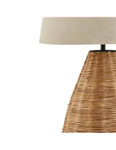 Hill Interiors Conical Wicker Table Lamp With Linen Shade 23055 2