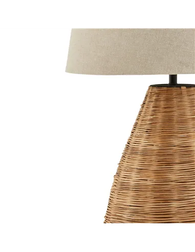Hill Interiors Conical Wicker Table Lamp With Linen Shade 23055