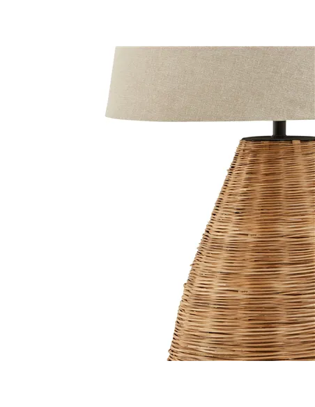Hill Interiors Conical Wicker Table Lamp With Linen Shade 23055