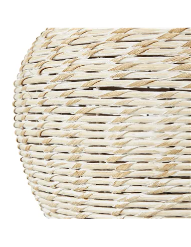 Hill Interiors White Wash Wicker Table Lamp With Linen Shade 23724