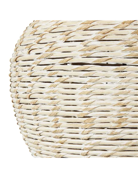 Hill Interiors White Wash Wicker Table Lamp With Linen Shade 23724