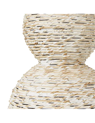 Hill Interiors White Wash Wicker Globe Table Lamp With Linen Shade 23725