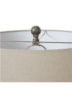 Hill Interiors Ochre Carved Textured Table Lamp With Linen Shade 23728 2