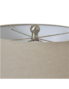 Hill Interiors White Ceramic Pot Lamp With Linen Shade 23730 2