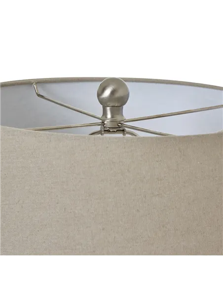 Hill Interiors White Ceramic Pot Lamp With Linen Shade 23730