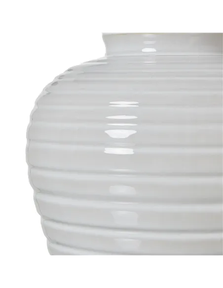 Hill Interiors White Ceramic Pot Lamp With Linen Shade 23730