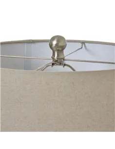 Hill Interiors White Beaded Ceramic Lamp With Linen Shade 23732 2