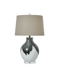Hill Interiors Grey Shadows Table Lamp With Linen Shade 23733