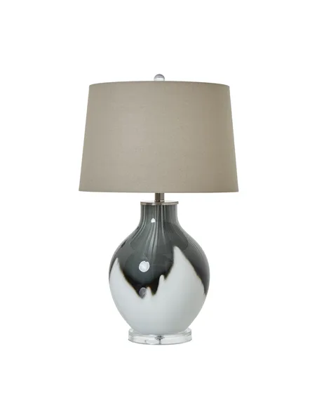 Hill Interiors Grey Shadows Table Lamp With Linen Shade 23733