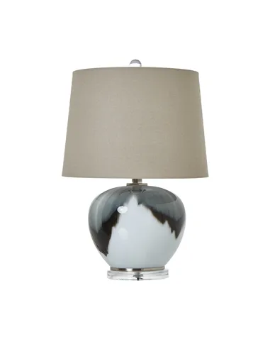 Hill Interiors Grey Glass Table Lamp With Linen Shade 23734