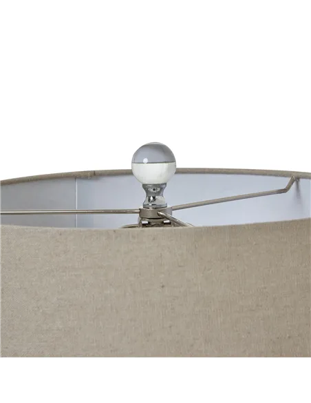 Hill Interiors Grey Glass Table Lamp With Linen Shade 23734