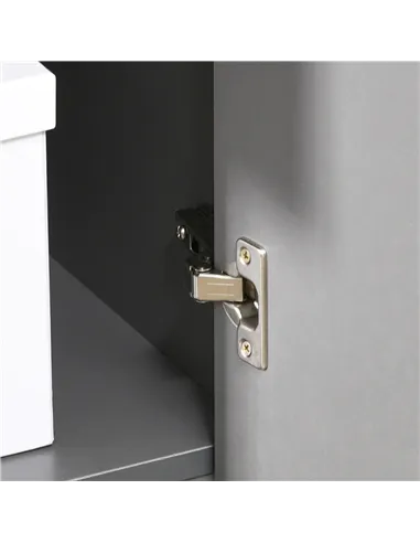 HOMCOM Computer Desk with Drawers, High Gloss Home Office Desk with Storage Cabinet, Study Workstation, 120 x 60cm, Grey