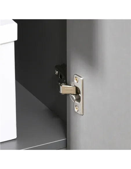 HOMCOM Computer Desk with Drawers, High Gloss Home Office Desk with Storage Cabinet, Study Workstation, 120 x 60cm, Grey