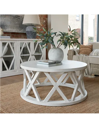 Hill Interiors Stamford Plank Collection Round Coffee Table 22923