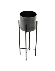 Hill Interiors Set Of Two Silver Planters On Stand 21585 2