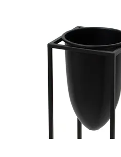 Hill Interiors Matt Black Bullet Planter On Black Frame 23095 2
