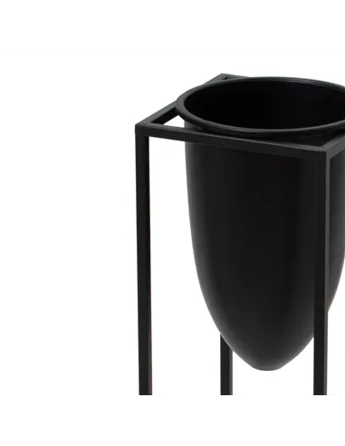 Hill Interiors Matt Black Bullet Planter On Black Frame 23095