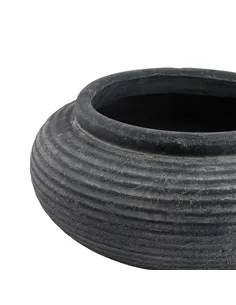 Hill Interiors Amalfi Grey Round Ribbed Planter 23292 2