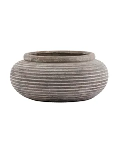 Hill Interiors Siena Brown Round Ribbed Planter 23293