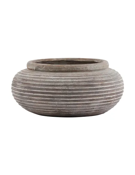 Hill Interiors Siena Brown Round Ribbed Planter 23293