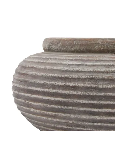 Hill Interiors Siena Brown Round Ribbed Planter 23293