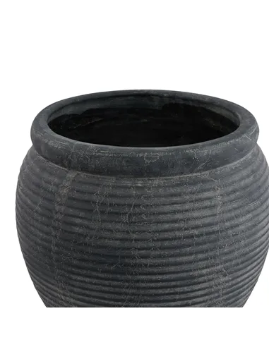 Hill Interiors Amalfi Grey Rimmed Large Plant Pot 23299