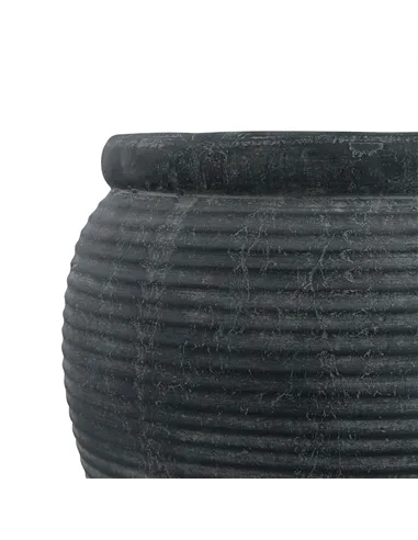 Hill Interiors Amalfi Grey Rimmed Large Plant Pot 23299