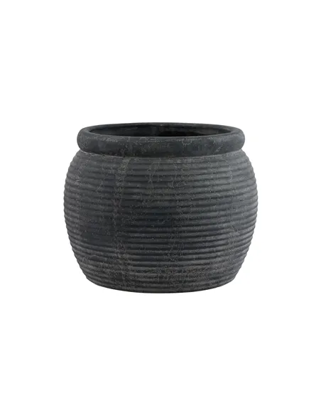 Hill Interiors Amalfi Grey  Rimmed Plant Pot 23300