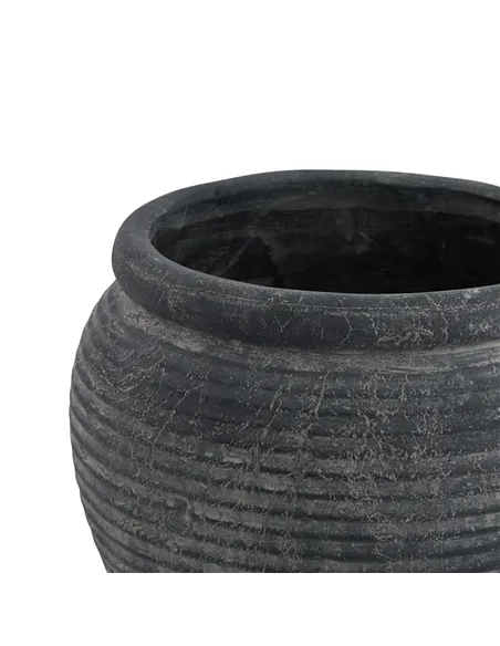 Hill Interiors Amalfi Grey  Rimmed Plant Pot 23300