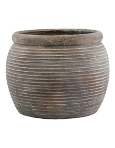 Hill Interiors Siena Brown   Rimmed Large Plant Pot 23301