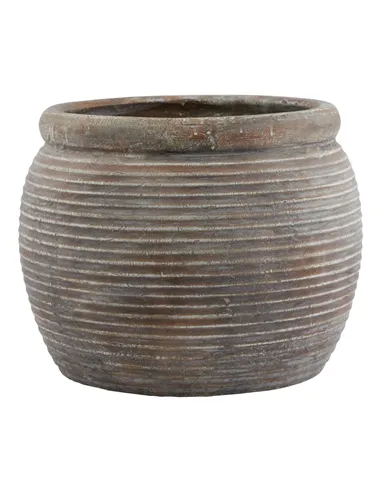 Hill Interiors Siena Brown   Rimmed Large Plant Pot 23301