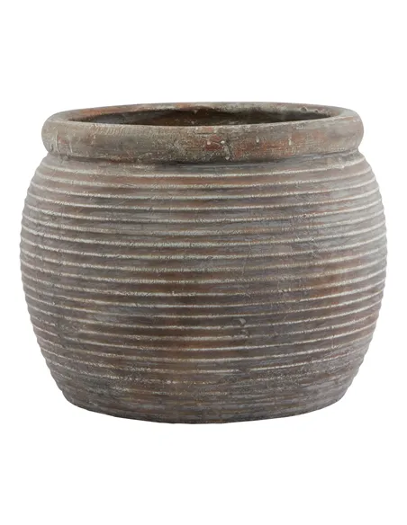 Hill Interiors Siena Brown   Rimmed Large Plant Pot 23301