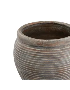 Hill Interiors Siena Brown   Rimmed Large Plant Pot 23301 2