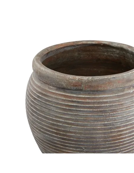 Hill Interiors Siena Brown   Rimmed Large Plant Pot 23301