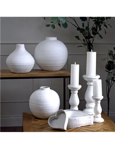 Hill Interiors Tiber Large Matt White Ceramic Vase 22244