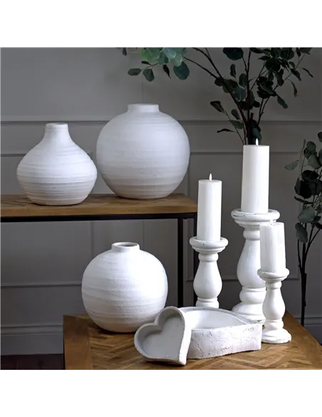 Hill Interiors Tiber Large Matt White Ceramic Vase 22244