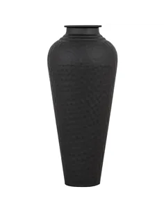 Hill Interiors Matt Black Hammered Vase With Lid 22858
